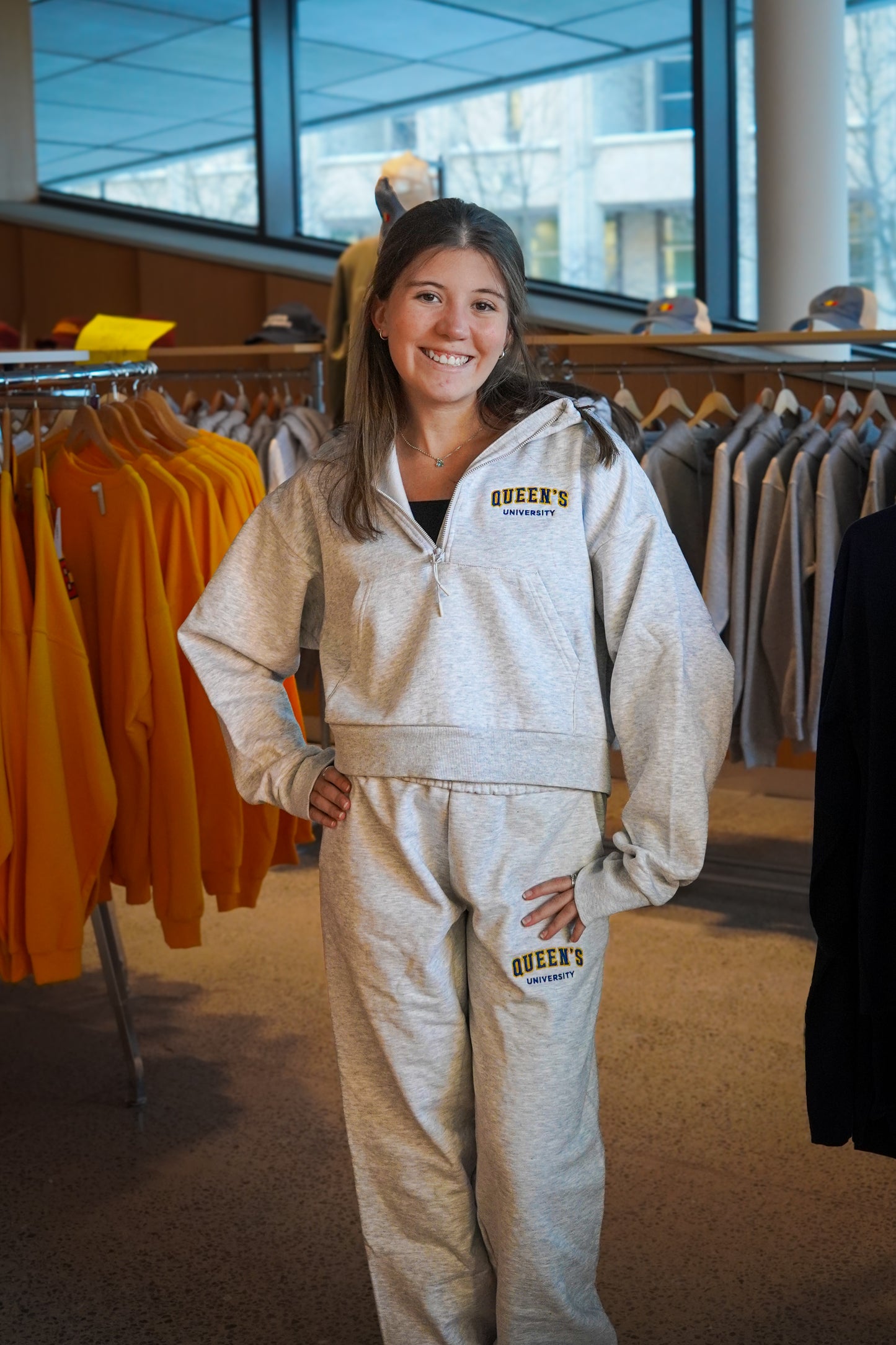 sQUba Cropped Half-Zip Hoodie