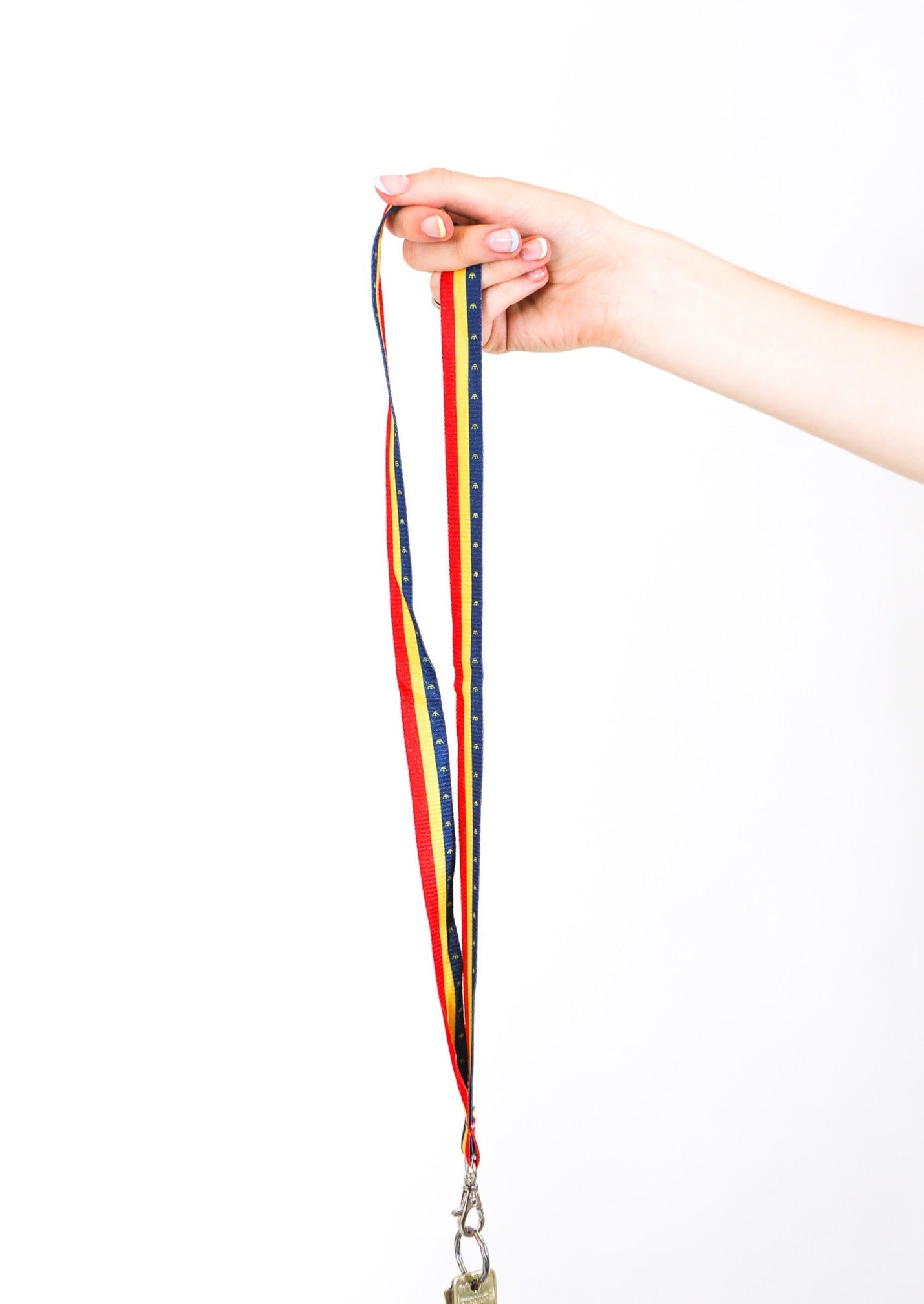 Tricolour striped lanyard